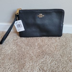 Black Leather Wristlet